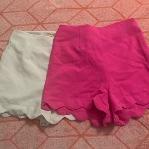 high waisted scalloped shorts